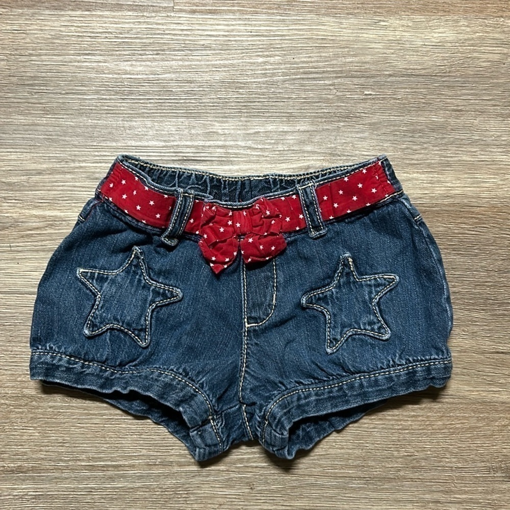 GYMBOREE Denim Star Patch with Red/White Star Bandanna Belt